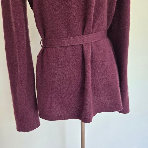 Pendleton Plus Cashmere Cardigan Tie Waist Open Sangria Purple Women 1X - Picture 7 of 13